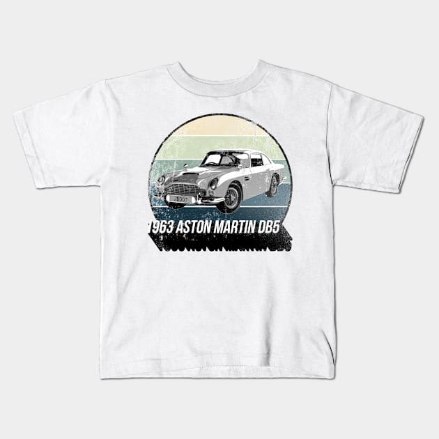 1963 Aston Martin DB5 Kids T-Shirt by Worldengine